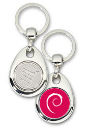 Schlüsselanhänger - Metall - Debian Logo - Einkaufswagen-Chip