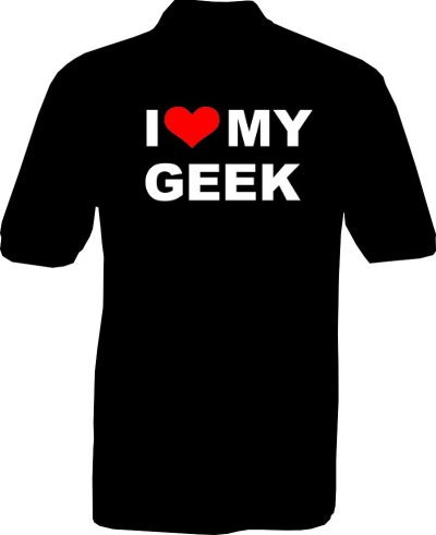 Polo-Shirt - I love my Geek - Rückseite