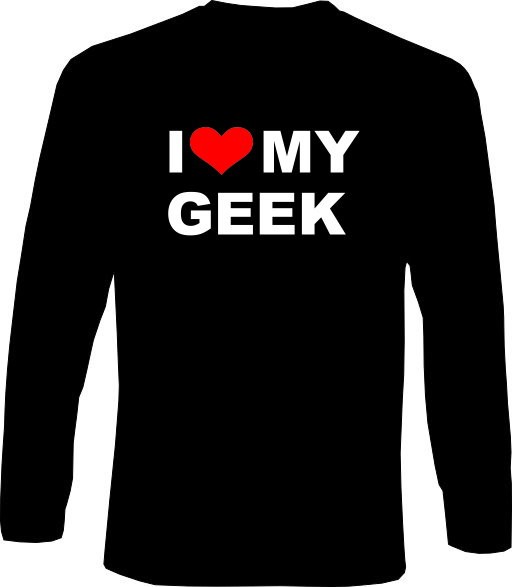 Langarm-Shirt - I love my Geek