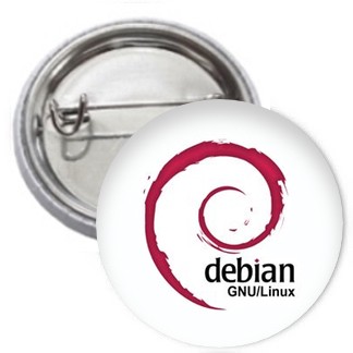 Ansteckbutton - Debian GNU/Linux
