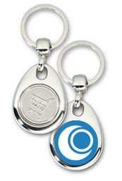 Schlüsselanhänger - Metall - openMandriva - blau - Einkaufswagen-Chip