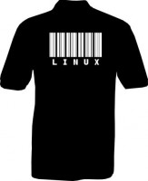 Polo-Shirt - LINUX Strichcode - Rückseite Polo-Shirt - LINUX Strichcode - Rückseite