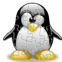 Notebook-Sticker - Tux Puzzel