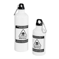 Trinkflasche Dihydrogen Monoxide mit Karabiner