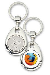 Schlüsselanhänger - Metall - Firefox - Einkaufswagen-Chip